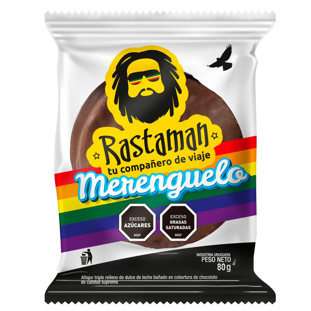 Alfajor Triple Rastaman Merenguelo 80 G