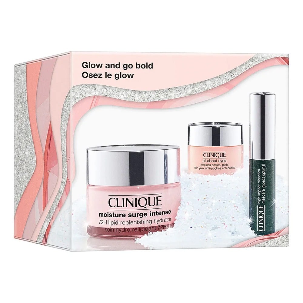 Cofre Clinique Atrévete A Brillar Máscara De Pestañas Alto Impacto + Crema Hidratante 50 Ml + Contorno De Ojos 5 Ml