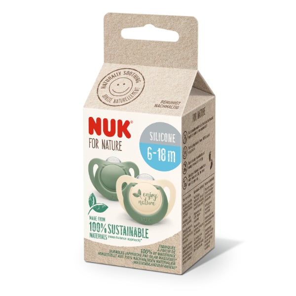 Chupete Nuk For Nature Silicon Talle 2 Verde 2 Unidades