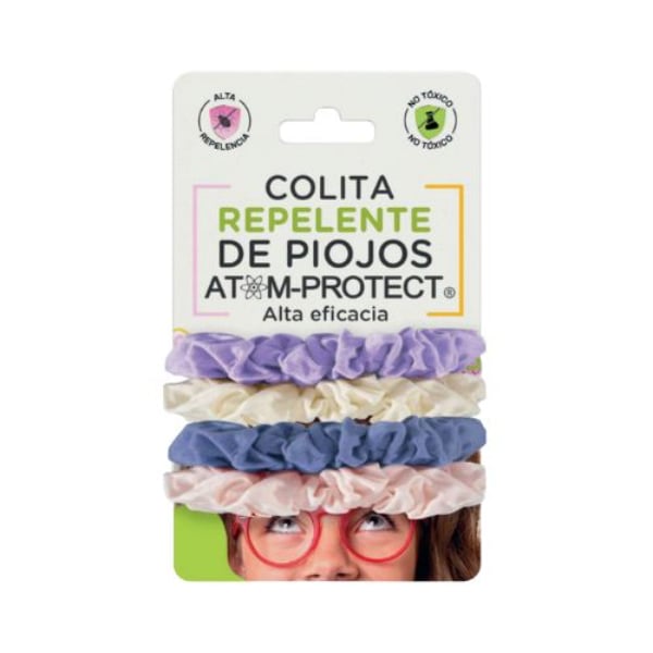 Colita Repelente De Piojos Atom Protect Rojo 4 Unidades