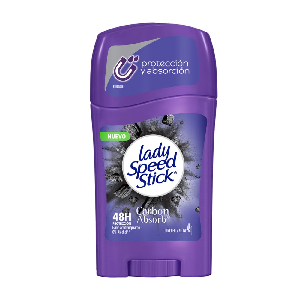 Antitranspirante En Barra Lady Speed Stick Carbón Absorb 45 G