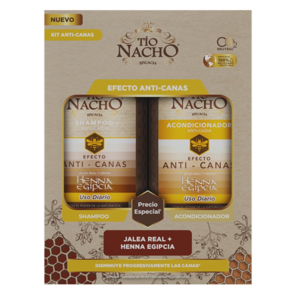 Pack Tío Nacho Shampoo Y Acondicionador Anticanas 415 Ml