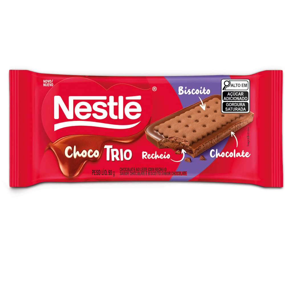 Barra De Chocolate Con Leche Trío Nestlé 90 G