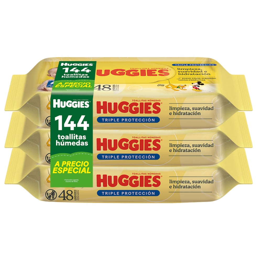 Toallitas Húmedas Huggies Triple Protección 144 Unidades