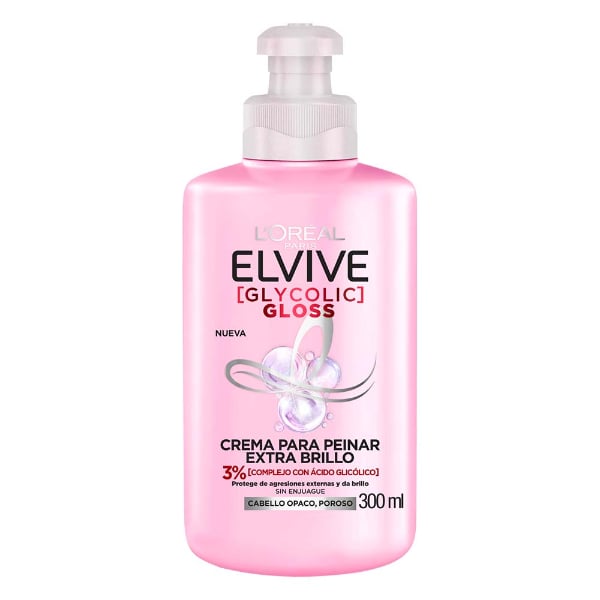 Crema Para Peinar Elvive Glycolic Gloss 300 Ml