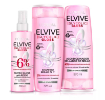Combo Elvive Glycolic Gloss Shampoo, Acondicionador y Tratamiento  