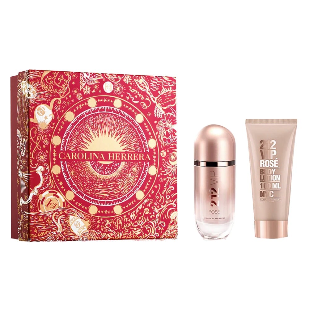 Cofre Carolina Herrera Perfume 212 Vip Rose Edt 80 Ml + Loción Corporal 100 Ml
