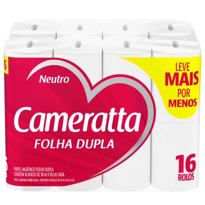 Papel Higiénico Cameratta Doble Hoja 16 Rollos