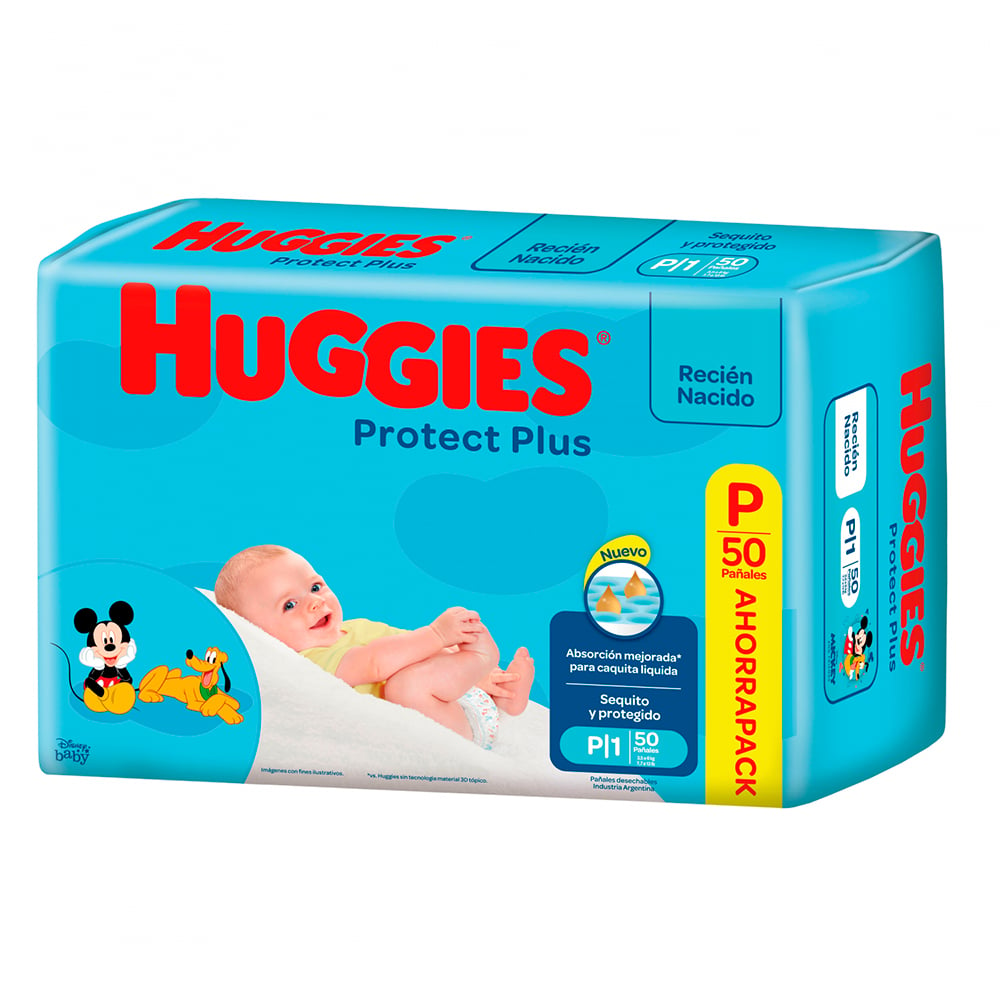 Pañales Huggies Protect Plus P 50 Unidades