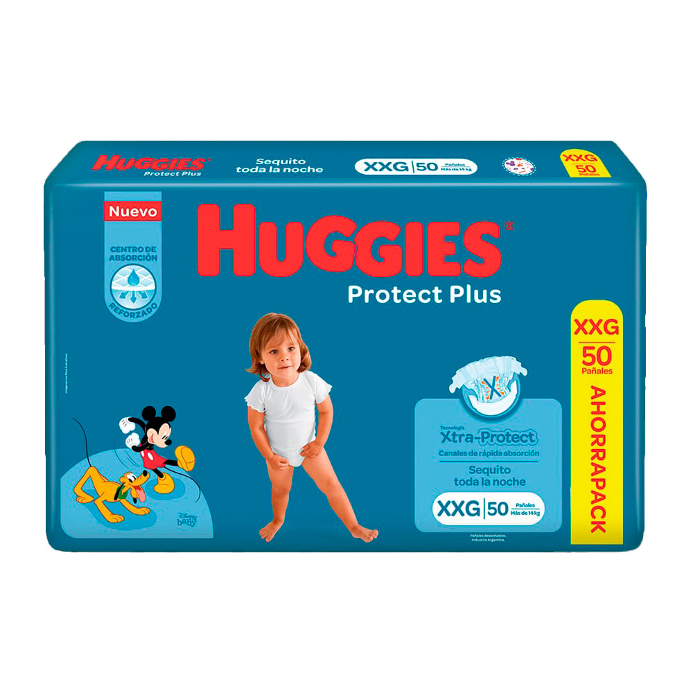 Pañales Huggies Protect Plus Xxg 50 Unidades