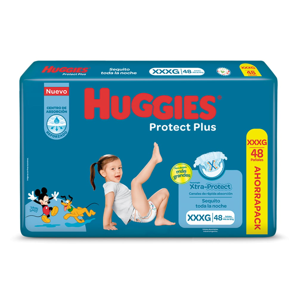 Pañales Huggies Protect Plus Xxxg 48 Unidades