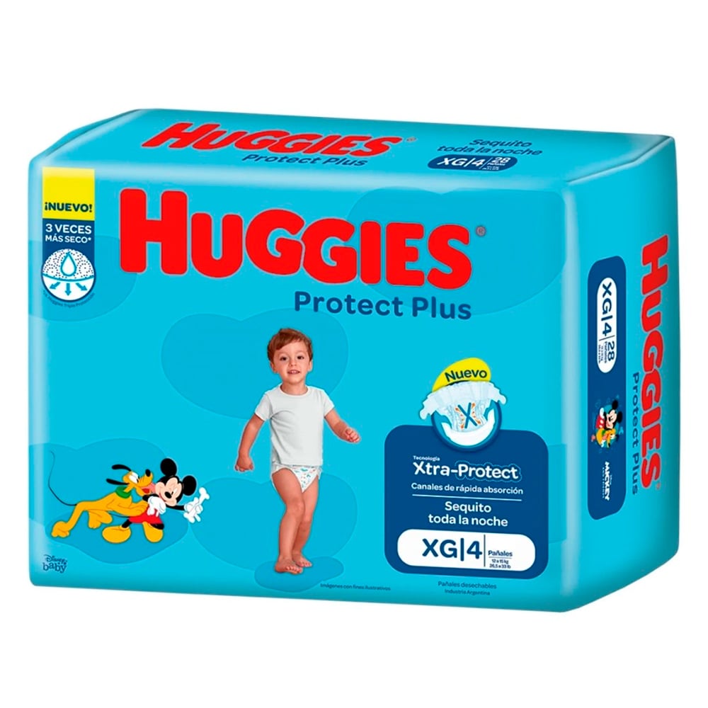 Pañales Huggies Protect Plus Xg 52 Unidades