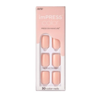 Uñas Postizas Adhesivas Kiss Impress Color 30 Piezas