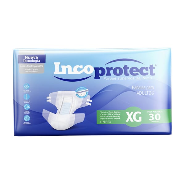 Pañal Para Adultos Incoprotect Xg 30 Unidades