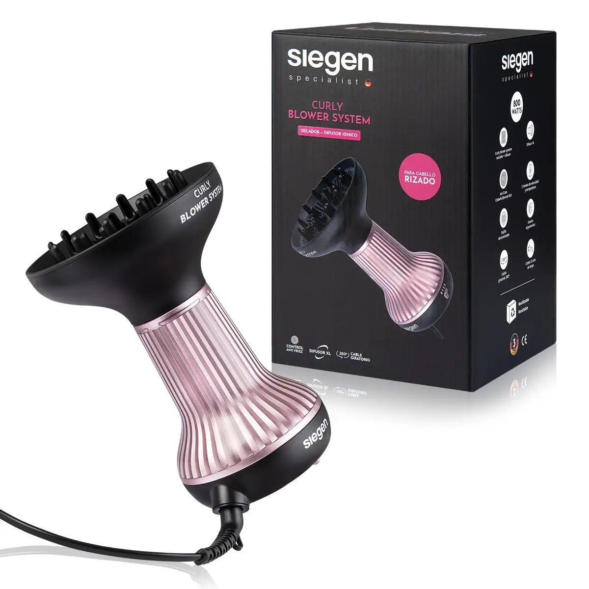 Secador De Pelo Siegen Con Difusor Curly Blower System