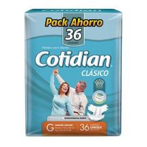 PAÑAL COTIDIAN CLASICO TALLE GRANDE X36 UNIDADES.
