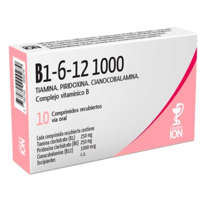 B1 B6 B12 1000 mcg 10 Comprimidos Recubiertos