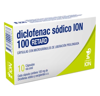 Diclofenac Sódico ION Retard 100 mg 10 Cápsulas
