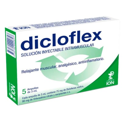 Dicloflex 75 mg/90 mg Inyectable 5 Ampollas