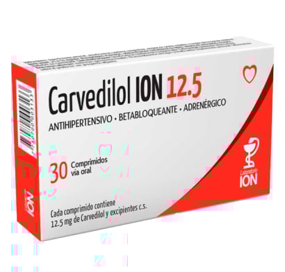 Carvedilol 12.5 mg 30 Comprimidos