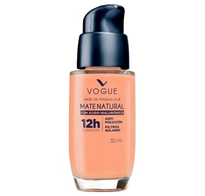 Base Vogue Mate con Ácido Hialurónico Avellana 30 ml
