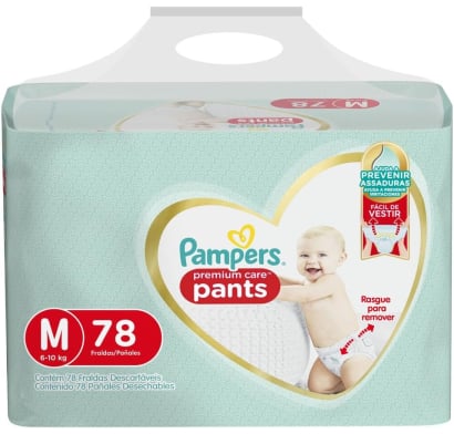 Pañales Pampers Premium Care Pants M 78 Unidades
