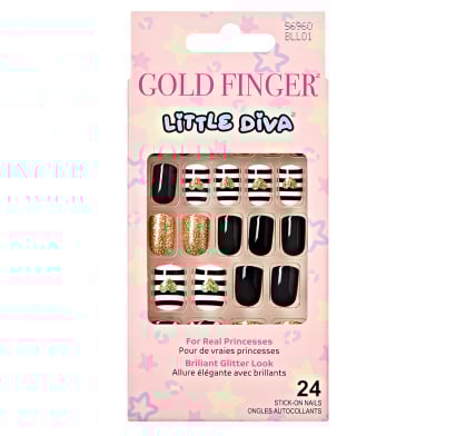 Uñas Postizas Adhesivas Little Diva Hollyood Bll01 24 Unidades