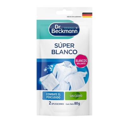 Jabón para Ropa Dr.Beckmann Blanqueador Super Blanco Doypack 80 g