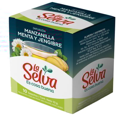 Té La Selva Manzanilla Menta y Jengibre 10 Saquitos