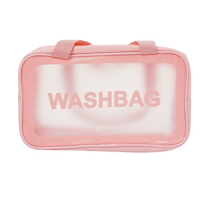 Neceser Transparente Travel Rosado