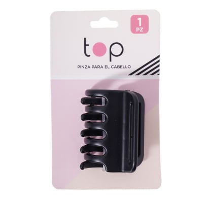 Pinza para el Pelo Top Cuadrada Negro Mate 1 Unidad