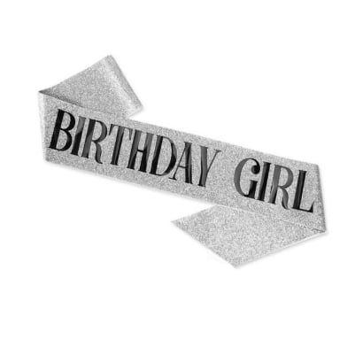 Banda para Cumpleaños Happy Paper Plateada 1 Unidad