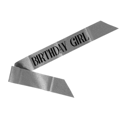 Banda para Cumpleaños Happy Paper Plateada 1 Unidad