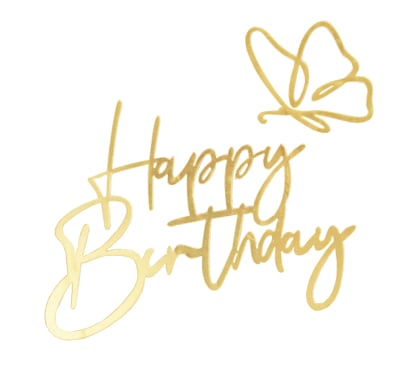 Topping para Torta Happy Paper Dorado 1 Unidad