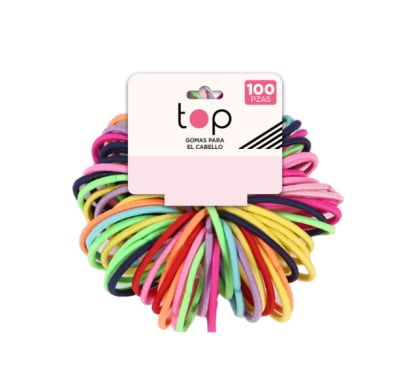 Gomitas Finas para el Pelo Top 100 Unidades Varios Colores
