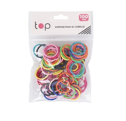 Gomitas Finas para el Pelo Top 100 Unidades Varios Colores