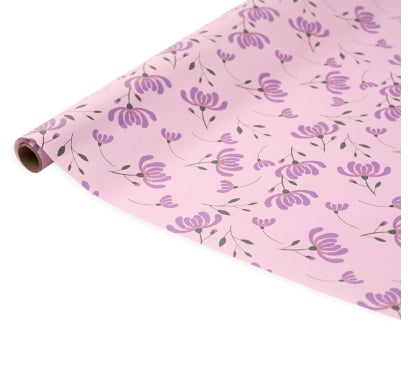 Papel De Regalo Happy Paper Flor Lila 50 x 70 cm