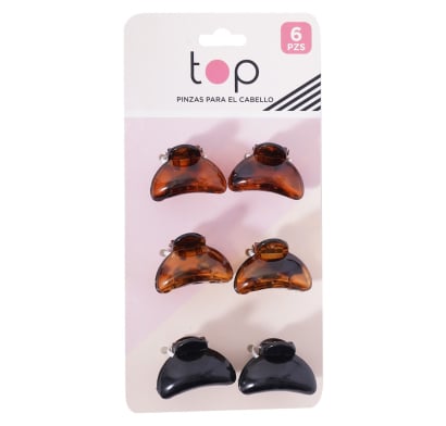 Pinzas para el Pelo Top 6 Unidades Varios Colores