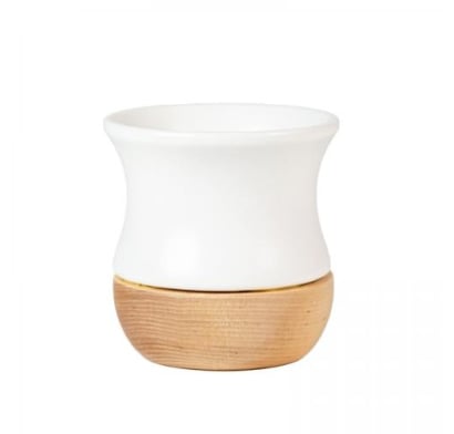 Mate Terrano Wood Cerámica Blanco