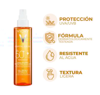 Aceite Vichy Capital Soleil Cell Protect Spray FPS50+ 200 ml