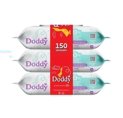 Toallitas Húmedas Doddy Piel Sensible 150 Unidades 