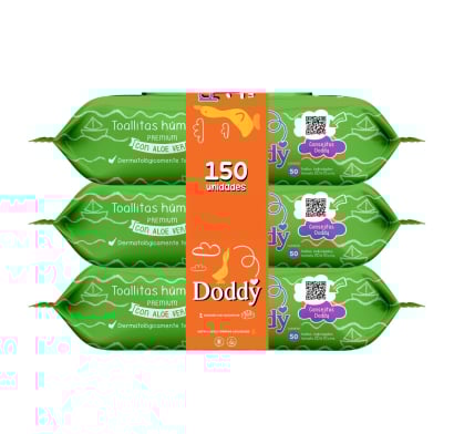 Toallitas Húmedas Doddy Aloe Vera 150 Unidades 