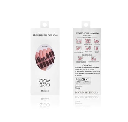 Uñas Postizas Adhesivas en Gel Glow & Go para Lámpara UV Marrón
