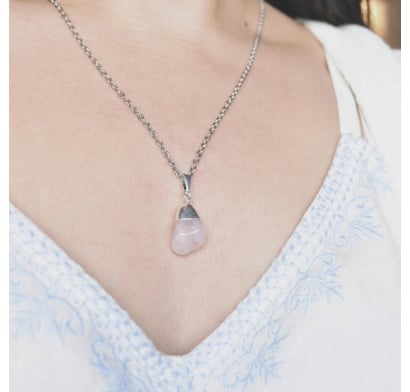 Cadenita D'alma Simple con Cuarzo Rosa