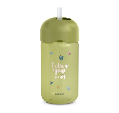Vaso con Pajita Suavinex +18 Meses Verde Oliva 340 ml