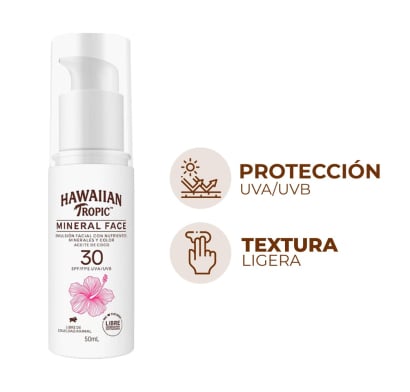 Protector Solar Hawaiian Tropic Mineral Facial FPS30 50 ml
