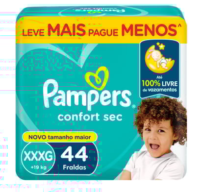 Pañales Pampers Confort Sec XXXG 44 Unidades