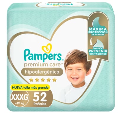 Pañales Pampers Premium Care XXXG 52 Unidades