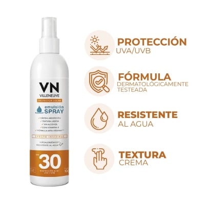 Protector Solar Villeneuve Spray FPS30 190 ml