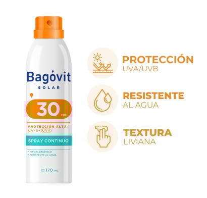 Protector Solar Bagovit FPS30 Spray Continuo 170 ml
